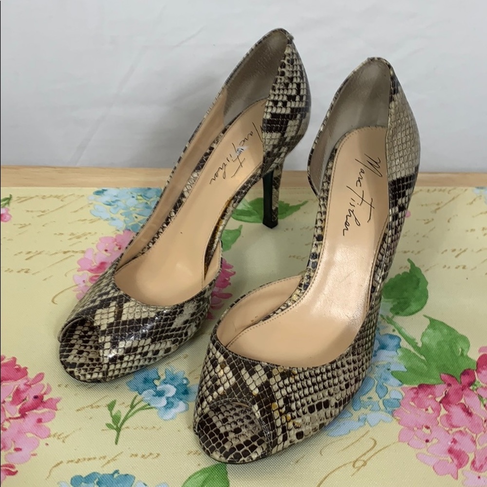 Marc Fisher snakeskin look high heeled shoes 8.5 - Picture 1 of 8